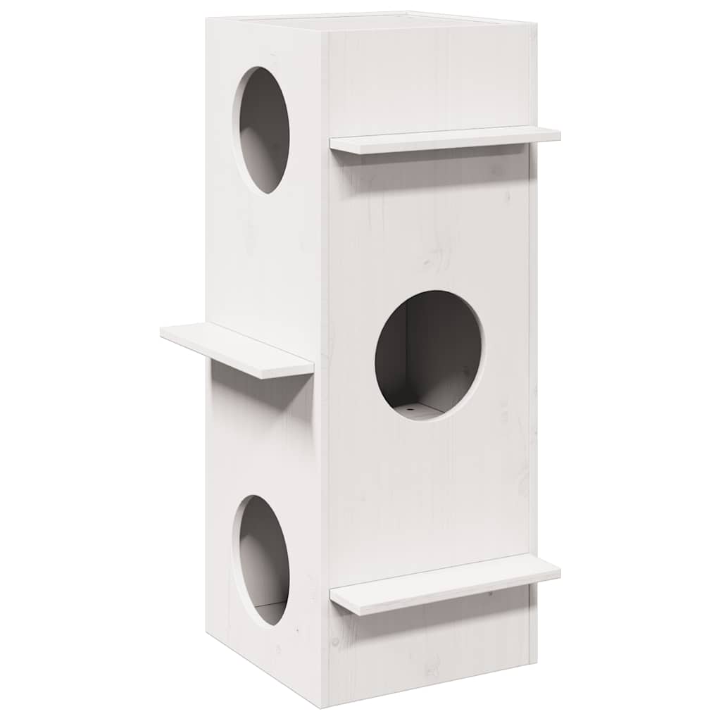 Cuccia Per Gatti Marrone Cera 43X43X90Cm Legno Massello Di Pino