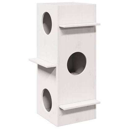 Cuccia Per Gatti Marrone Cera 43X43X90Cm Legno Massello Di Pino