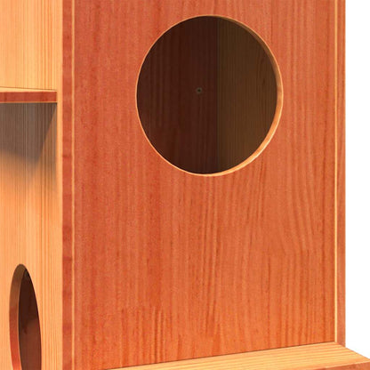 Cuccia Per Gatti Marrone Cera 43X43X90Cm Legno Massello Di Pino