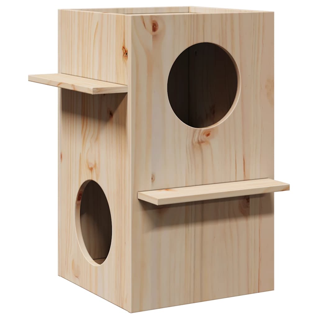 Cuccia Per Gatti Bianca 43X43X60 Cm In Legno Massello Di Pino