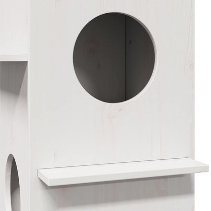Cuccia Per Gatti Bianca 43X43X60 Cm In Legno Massello Di Pino