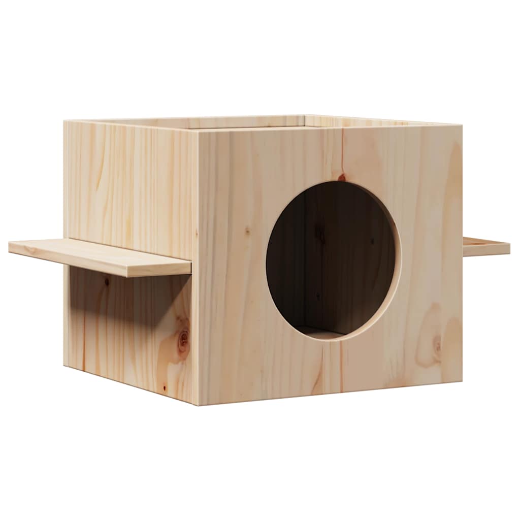 Cuccia Per Gatti Bianca 51X35X30 Cm In Legno Massello Di Pino