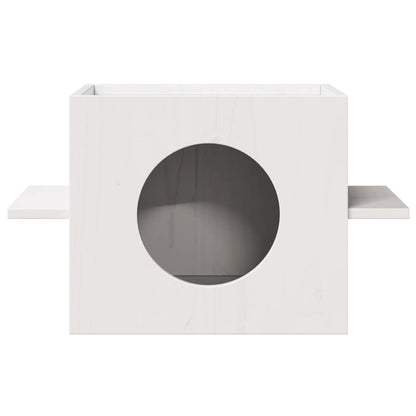 Cuccia Per Gatti Bianca 51X35X30 Cm In Legno Massello Di Pino