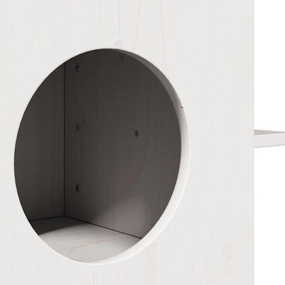Cuccia Per Gatti Bianca 51X35X30 Cm In Legno Massello Di Pino