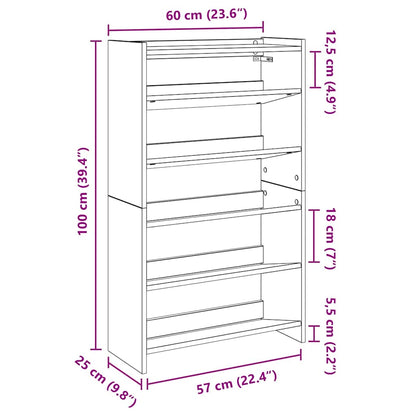 Scarpiera 60X25X In Legno Multistrato Rovere Fumo