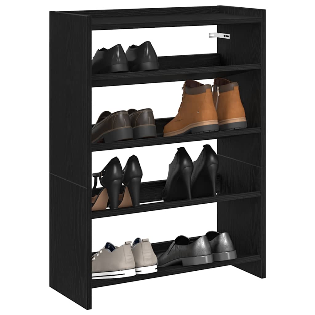 Scarpiera Nera 80X25X In Legno Multistrato Nero