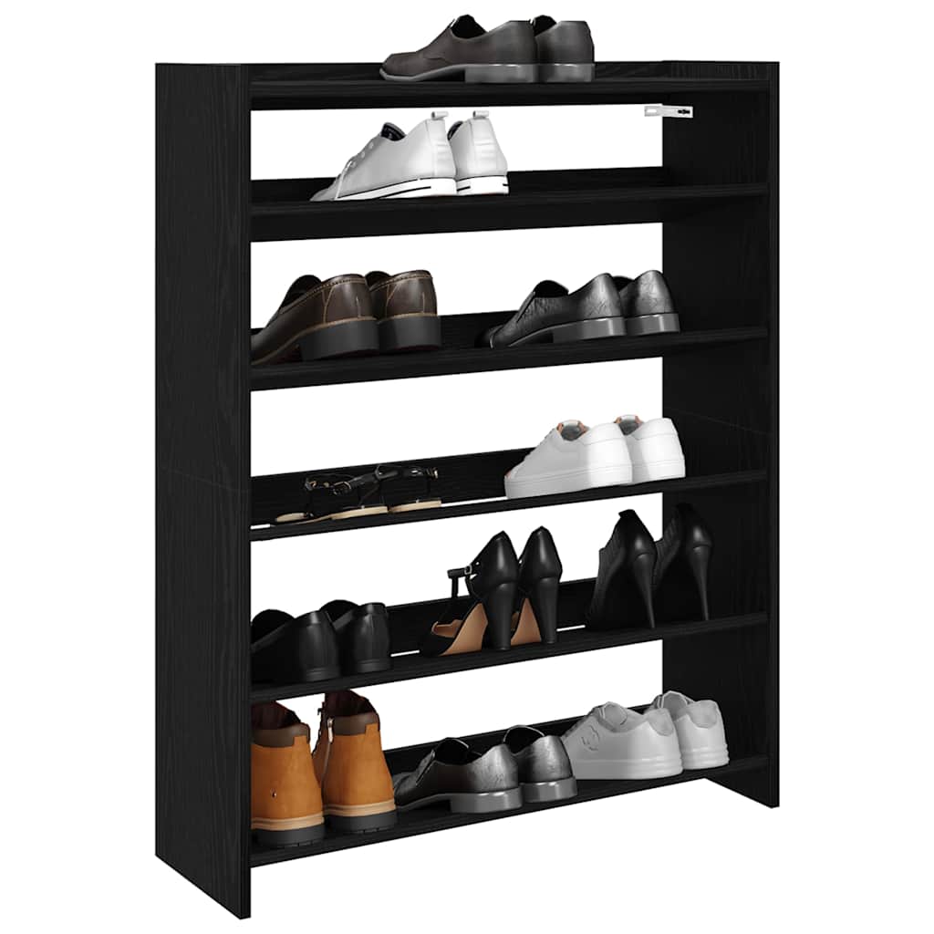 Scarpiera Nera 80X25X In Legno Multistrato Nero