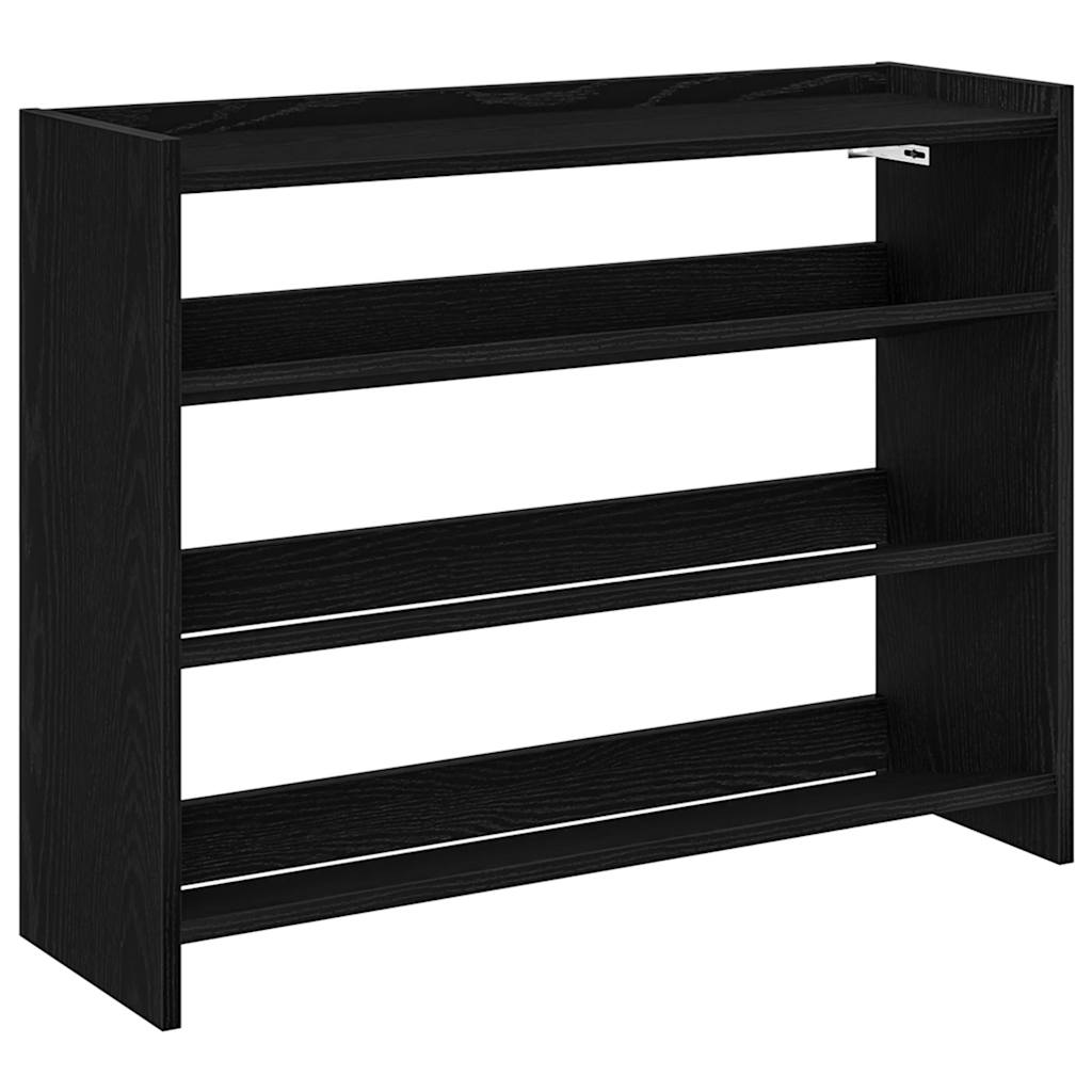 Scarpiera Nera 80X25X In Legno Multistrato Nero