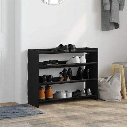 Scarpiera Nera 80X25X In Legno Multistrato Nero