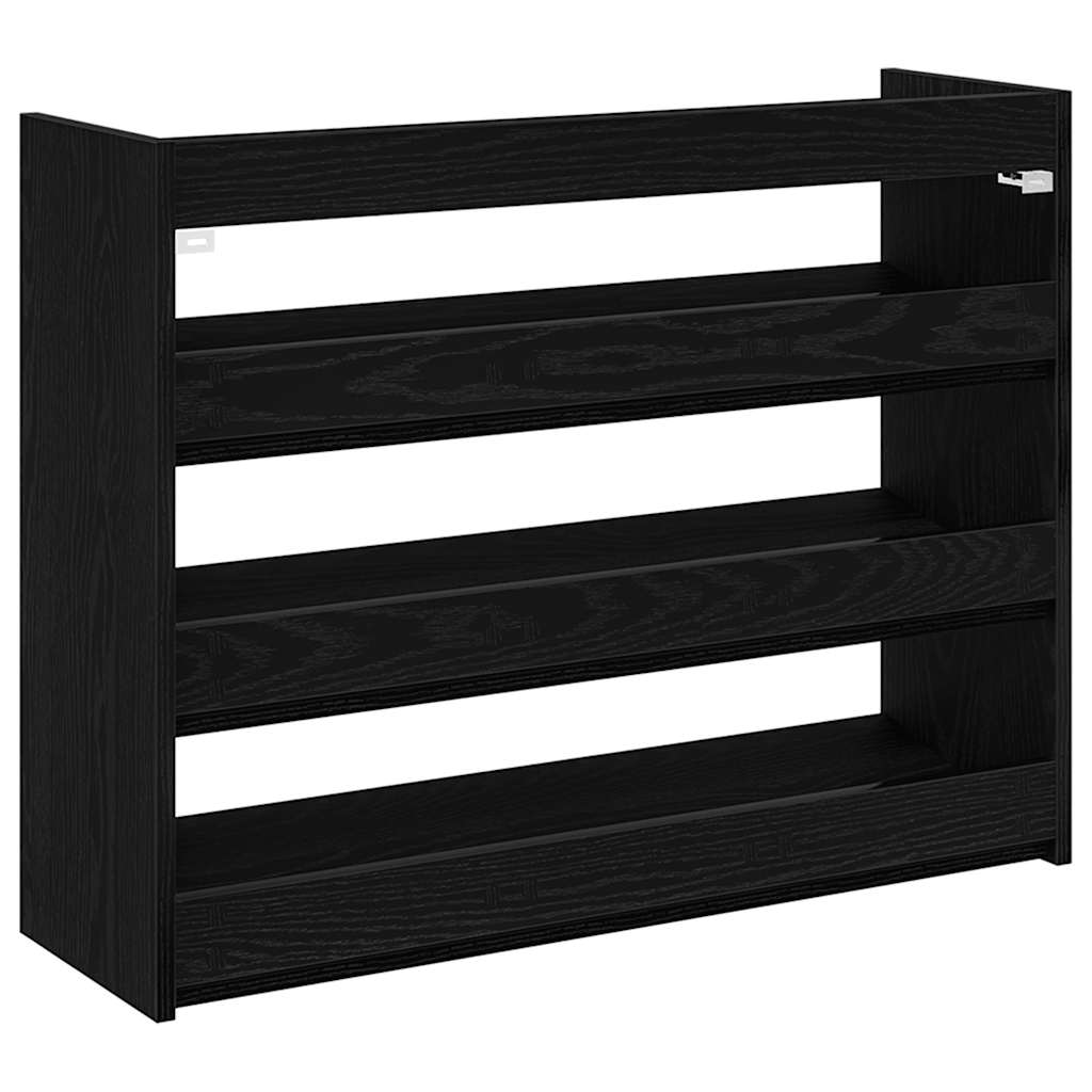 Scarpiera Nera 80X25X In Legno Multistrato Nero