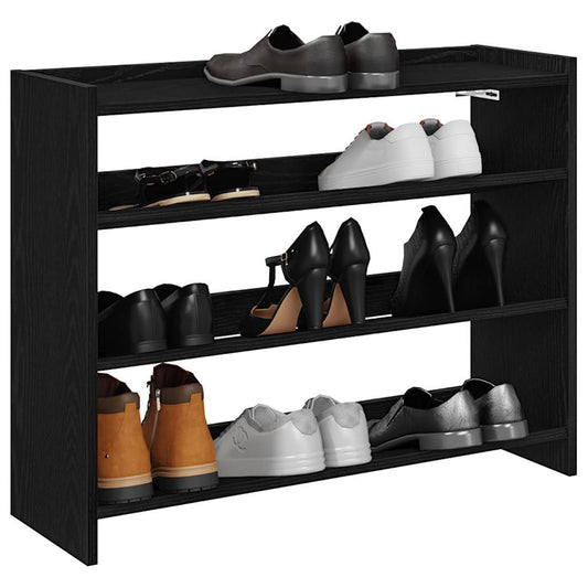 Scarpiera Nera 80X25X In Legno Multistrato Nero