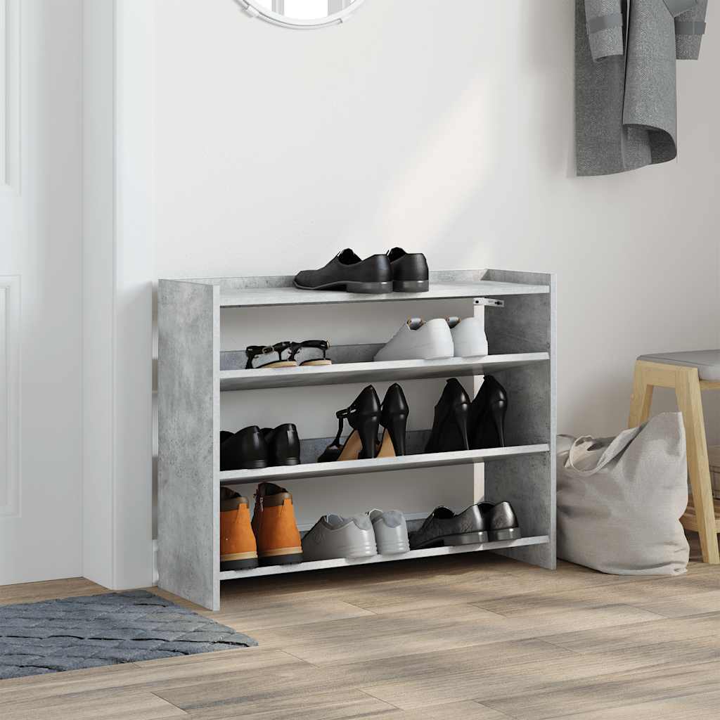 Scarpiera 80X25X In Legno Multistrato Grigio Cemento