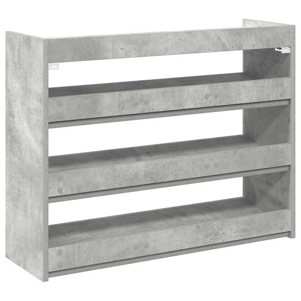 Scarpiera 80X25X In Legno Multistrato Grigio Cemento