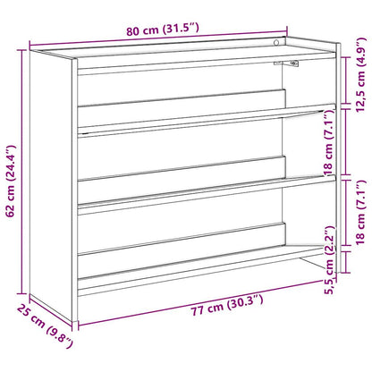 Scarpiera 80X25X In Legno Multistrato Rovere Marrone