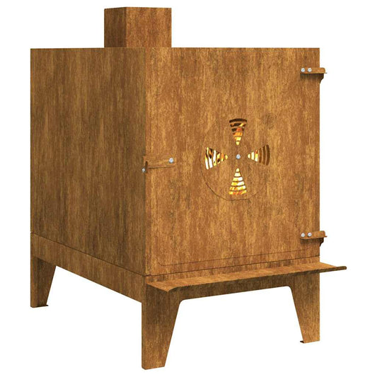 Stufa Da Campeggio 35X50X60 Cm In Acciaio Corten
