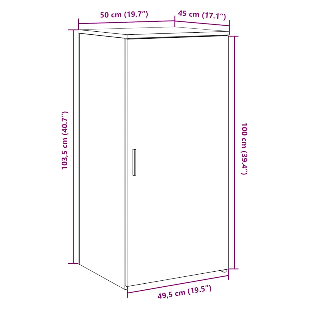 Mobile Portaoggetti 50X45X103,5 Cm In Truciolato