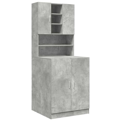 Mobili Lavatrice 2Pz Grigio Cemento In Truciolato