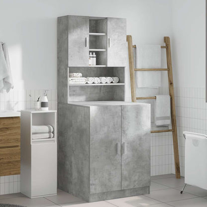 Mobili Lavatrice 2Pz Grigio Cemento In Truciolato
