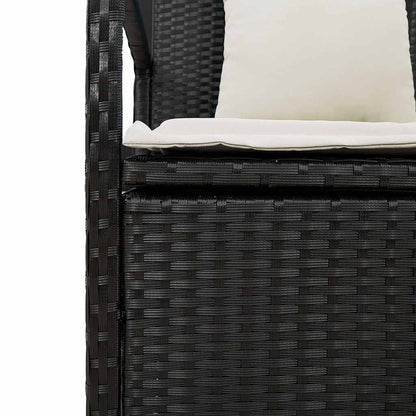 Panca Portaoggetti Da Giardino Con Cuscino In Polyrattan Nero