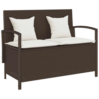 Panca Portaoggetti Da Giardino Con Cuscino In Polyrattan Nero
