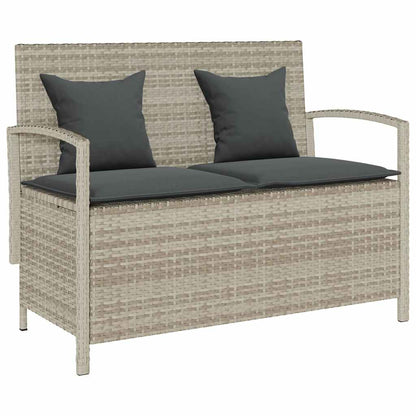 Panca Portaoggetti Da Giardino Con Cuscino In Polyrattan Nero