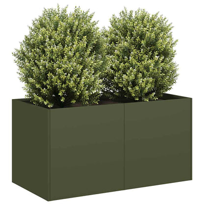 Fioriera Verde Oliva In Acciaio Laminato A Freddo Acciaio/Verde