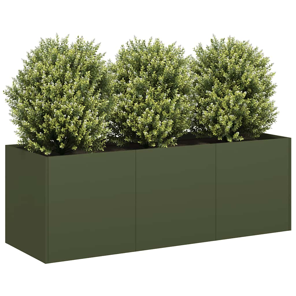 Fioriera Verde Oliva In Acciaio Laminato A Freddo Acciaio/Verde