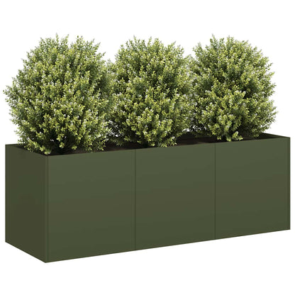 Fioriera Verde Oliva In Acciaio Laminato A Freddo Acciaio/Verde