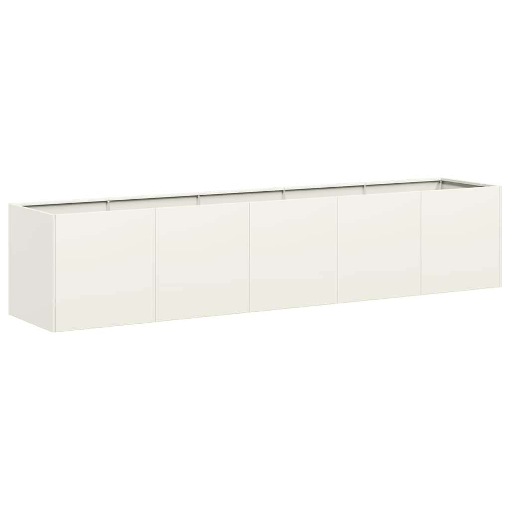 Fioriera Bianca In Acciaio Laminato A Freddo Acciaio/Bianco