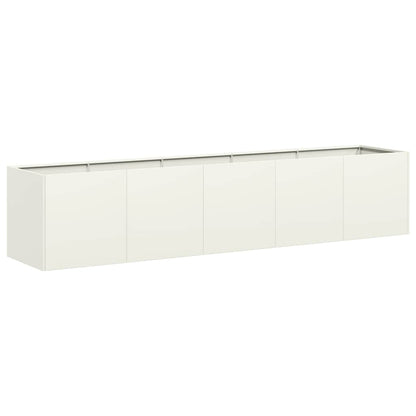 Fioriera Bianca In Acciaio Laminato A Freddo Acciaio/Bianco