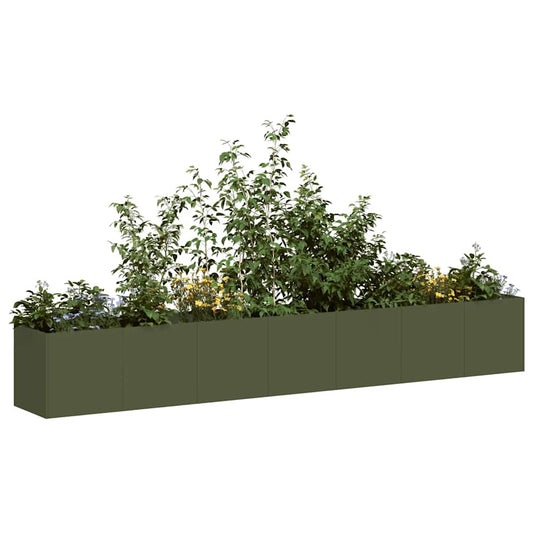Fioriera Verde Oliva In Acciaio Laminato A Freddo Acciaio/Verde