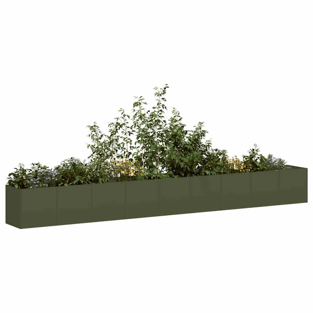 Fioriera Verde Oliva In Acciaio Laminato A Freddo Acciaio/Verde