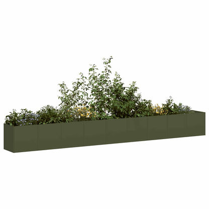 Fioriera Verde Oliva In Acciaio Laminato A Freddo Acciaio/Verde