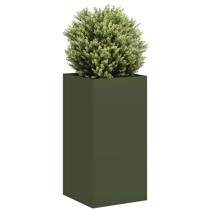 Fioriera Verde Oliva In Acciaio Steel/Olive Green