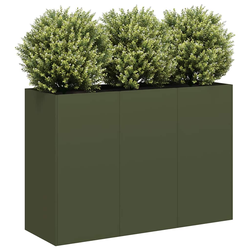 Fioriera Verde Oliva In Acciaio Steel/Olive Green