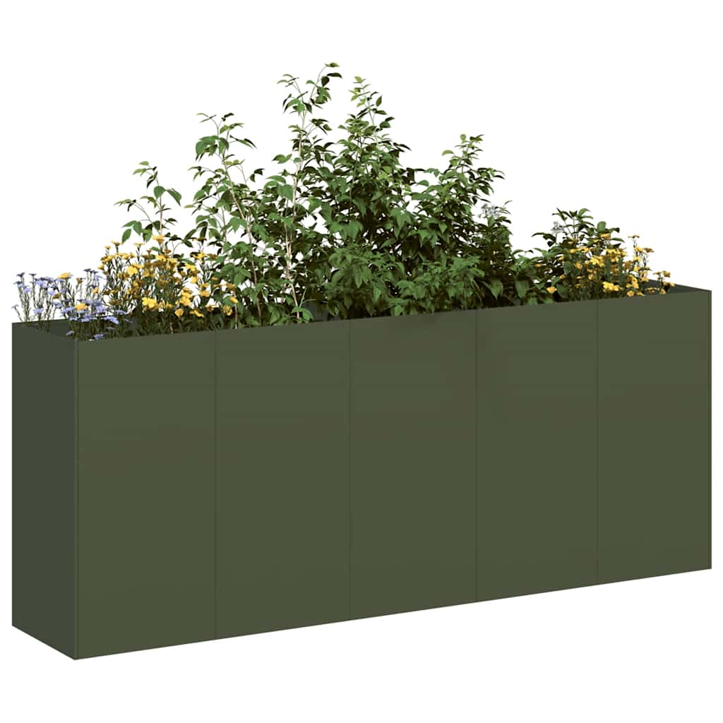 Fioriera Verde Oliva In Acciaio Steel/Olive Green
