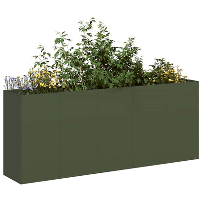 Fioriera Verde Oliva In Acciaio Steel/Olive Green