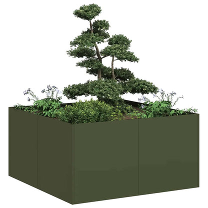 Fioriera Verde Oliva In Acciaio Steel/Olive Green
