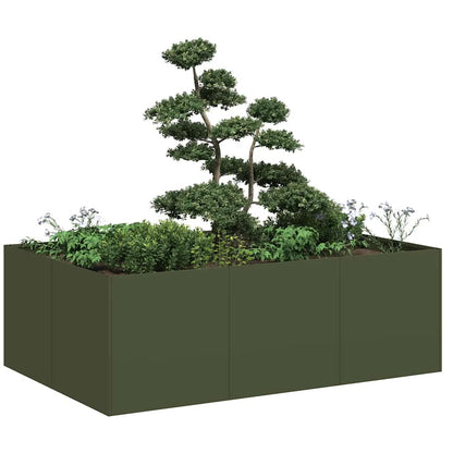 Fioriera Verde Oliva In Acciaio Steel/Olive Green