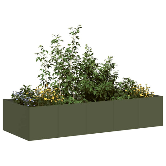 Fioriera Verde Oliva In Acciaio Steel/Olive Green