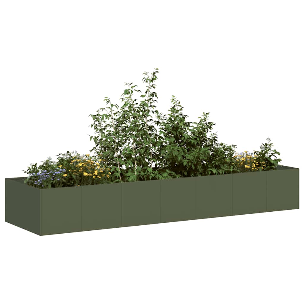 Fioriera Verde Oliva In Acciaio Steel/Olive Green