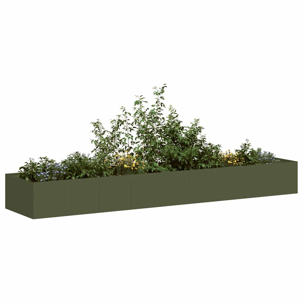Fioriera Verde Oliva In Acciaio Steel/Olive Green