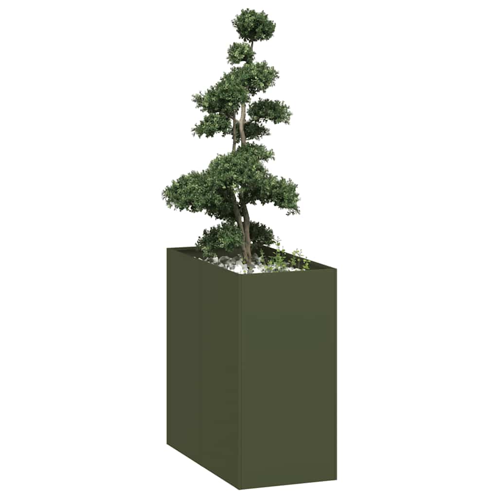 Fioriera Verde Oliva In Acciaio Laminato A Freddo Acciaio/Verde