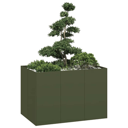 Fioriera Verde Oliva In Acciaio Laminato A Freddo Acciaio/Verde