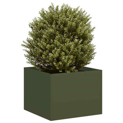 Fioriera Verde Oliva In Acciaio Steel/Olive Green