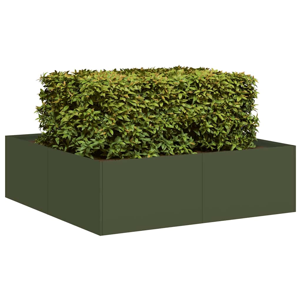 Fioriera Verde Oliva In Acciaio Steel/Olive Green