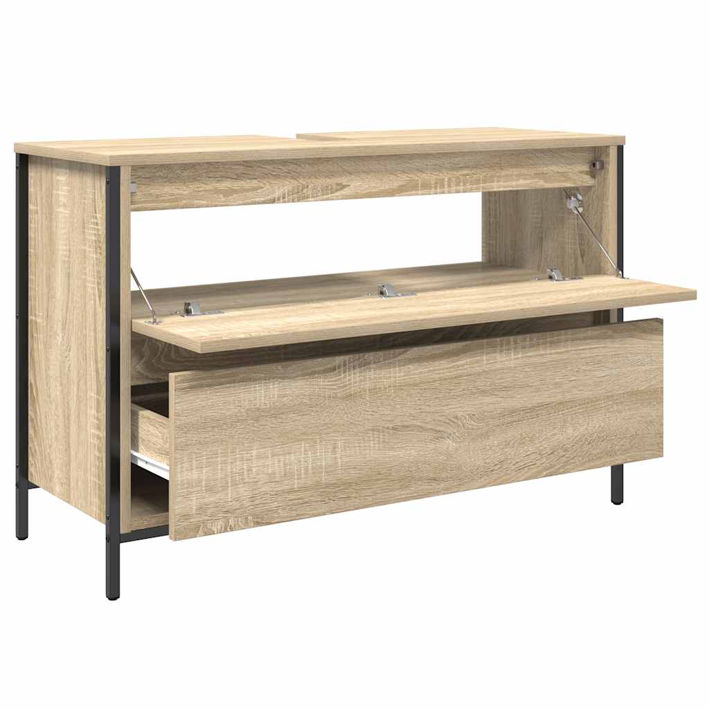 Mobile Lavabo Da Bagno Con Cassetti Rovere Sonoma 90X34,5X60 Cm