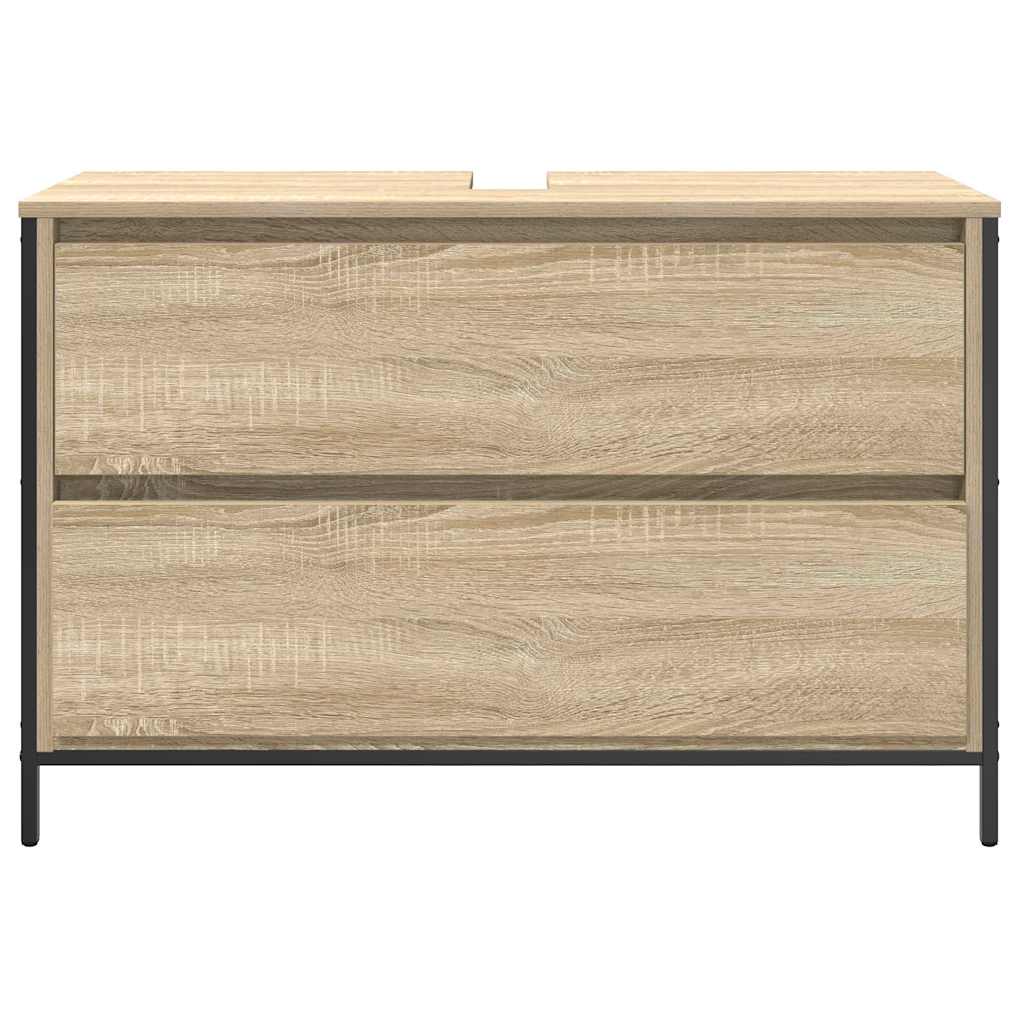 Mobile Lavabo Da Bagno Con Cassetti Rovere Sonoma 90X34,5X60 Cm