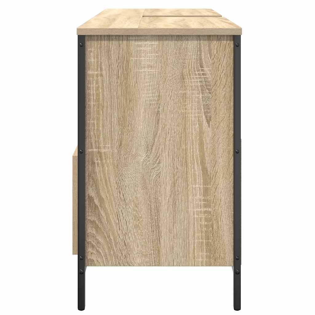 Mobile Lavabo Da Bagno Con Cassetti Rovere Sonoma 90X34,5X60 Cm