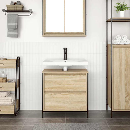 Mobile Lavabo Da Bagno Con Cassetti Rovere Sonoma 60X34,5X60 Cm